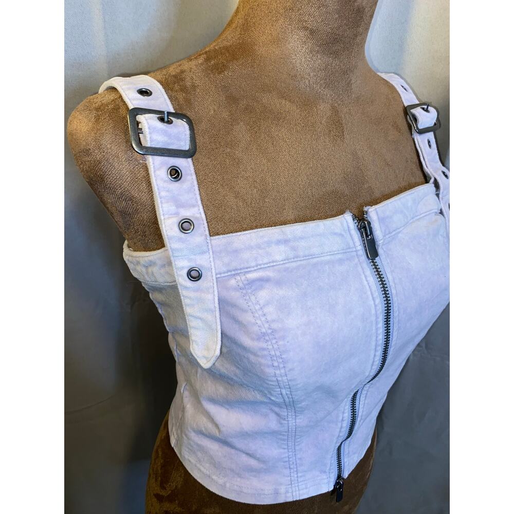 Urban Outfitters BDG Lavender Corset Crop Top Velvet Bustier Zip Front S NWT - Picture 2 of 12